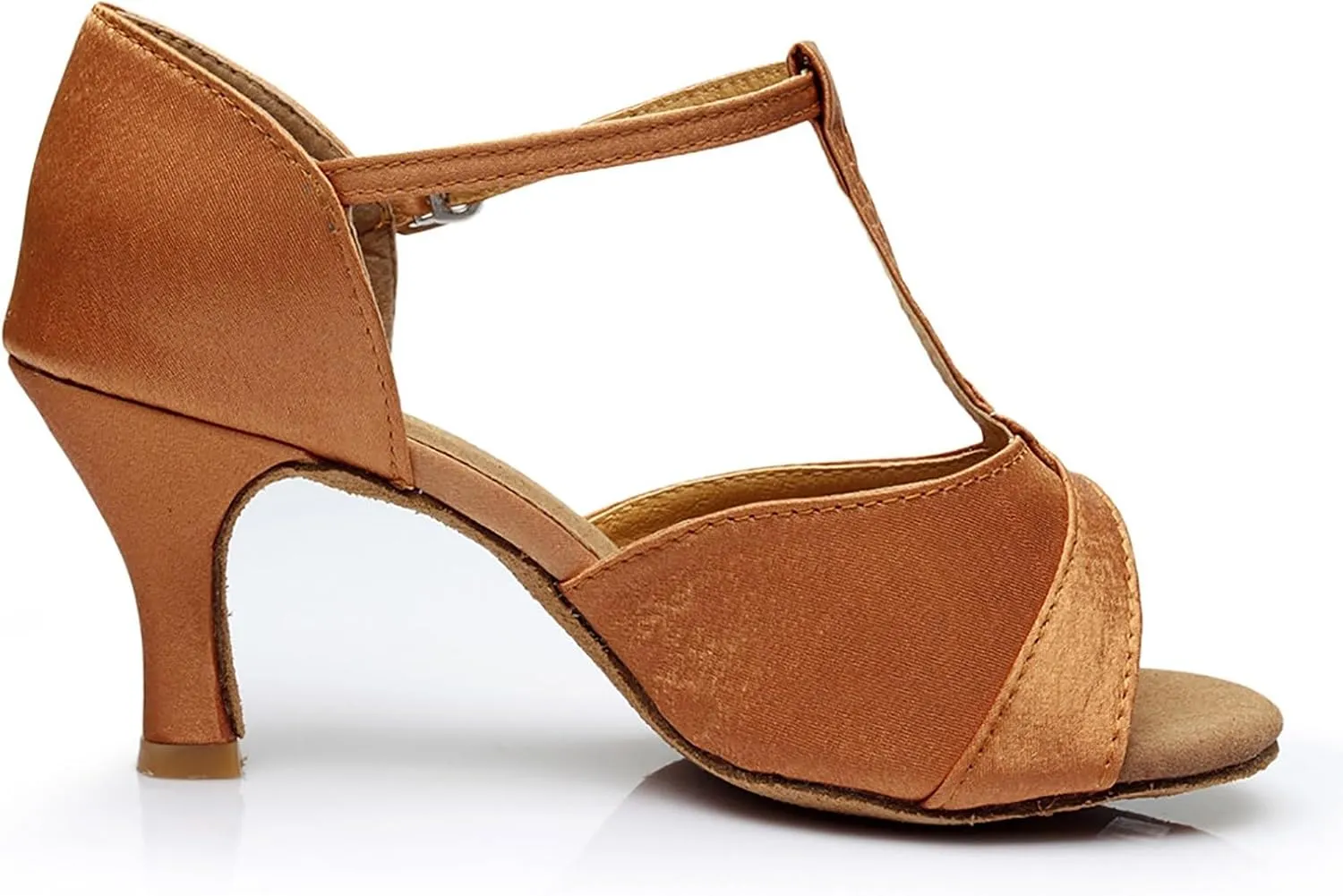 Woman Latin Dance Shoes T Strap Prom Shoe Kitten Heeled Sandals Peep Toe Ballroom Shoes Glitter Practice Dance Shoe