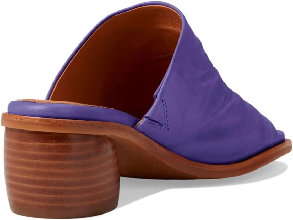 Women Chunky Block Heel Mules Open Toe Slip On Mule Sandals Stacked Heels Mule Shoes Pleated Matte 2 inch Mule Heels Slide Shoes Casual Walking Outdoor Heeled Mules Retro 4-11 M US