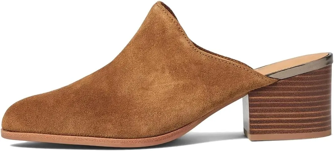 Women Chunky Block Heel Mules Pointed Closed Toe Suede Mule Sandals Slip-On Stacked Heels Booties Backless 2" Heeled Slide Shoes Comfort Fashion Casual Office Homecoming Retro 4-11 M US