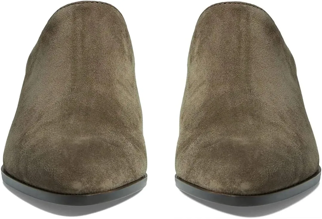 Women Chunky Block Heel Mules Pointed Closed Toe Suede Mule Sandals Slip-On Stacked Heels Booties Backless 2" Heeled Slide Shoes Comfort Fashion Casual Office Homecoming Retro 4-11 M US