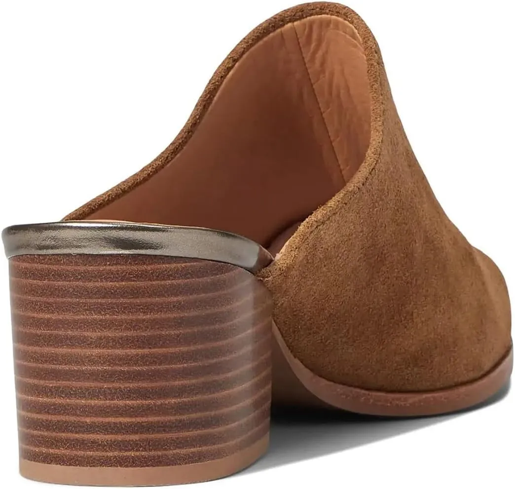 Women Chunky Block Heel Mules Pointed Closed Toe Suede Mule Sandals Slip-On Stacked Heels Booties Backless 2" Heeled Slide Shoes Comfort Fashion Casual Office Homecoming Retro 4-11 M US