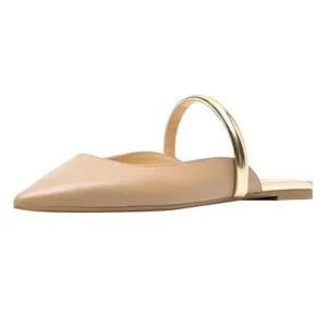 Women Comfortable Closed Pointed Toe Flat Mule Strappy Slip On Sandal Backless