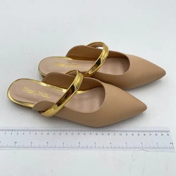 Women Comfortable Closed Pointed Toe Flat Mule Strappy Slip On Sandal Backless