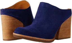 Women High Chunky Stacked Heel Mules Round Closed Toe Heeled Sandals Slip On 3 Inch Block Heels Suede Backless Booties Burnished Dressy Vintage Party Office Ladies Slide Slippers 4-11 M US
