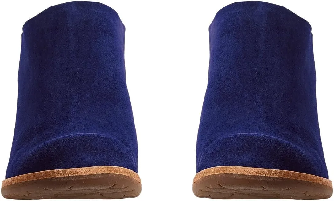 Women High Chunky Stacked Heel Mules Round Closed Toe Heeled Sandals Slip On 3 Inch Block Heels Suede Backless Booties Burnished Dressy Vintage Party Office Ladies Slide Slippers 4-11 M US