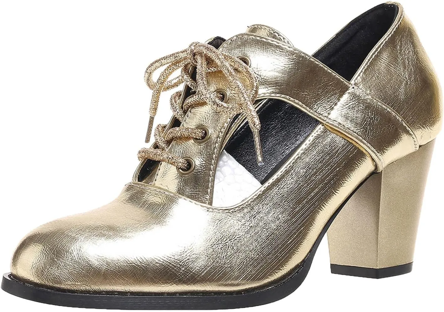 Women High Heel Boots Fashionable New Pattern Vintage Chunky Heeled Metallic Lace Up Shoes Womens Yoga Sandals Size 11