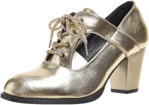 Women High Heel Boots Fashionable New Pattern Vintage Chunky Heeled Metallic Lace Up Shoes Womens Yoga Sandals Size 11