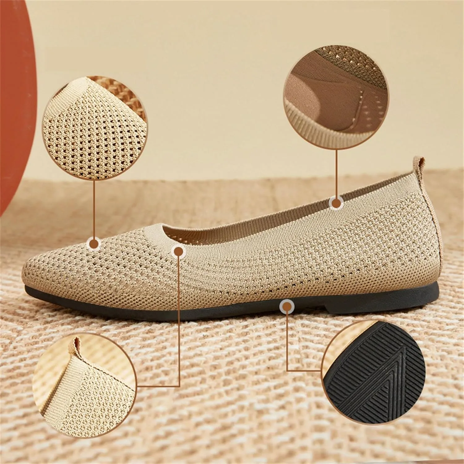 Women Loafers Breathable Popular Knitted Mesh Fashion Women Shoes Ladies Slip On