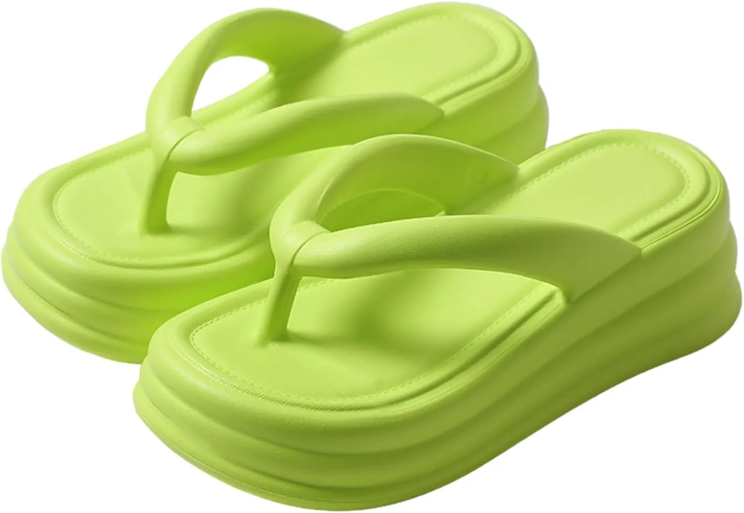 Women Non-Slip Casual Wedges Sandals, Women's Platform Flip Flops, Summer Heeled Slides, Casual Beach Thong Slippers