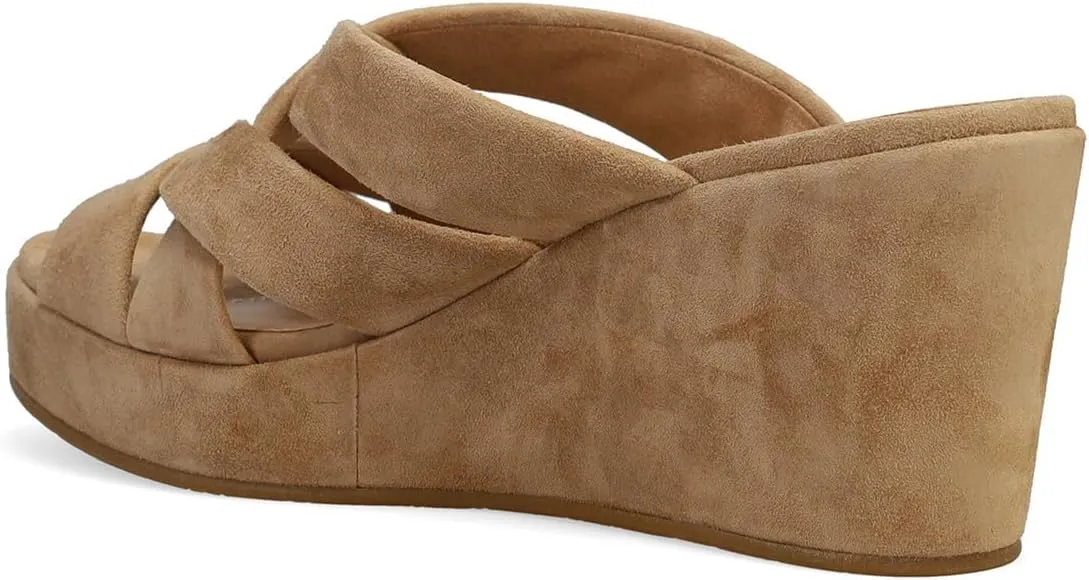 Women Open Round Toe Platform Sandals Backless Slip on Wedge Mid Heel Mules Fashion Daily Dress Shoes Size 4-16 US