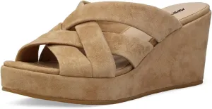 Women Open Round Toe Platform Sandals Backless Slip on Wedge Mid Heel Mules Fashion Daily Dress Shoes Size 4-16 US