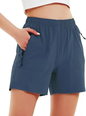 Women's 5" 7" Hiking Cargo Shorts Quick Dry Lightweight Athletic Outdoor Shorts for Workout with Zipper Pockets