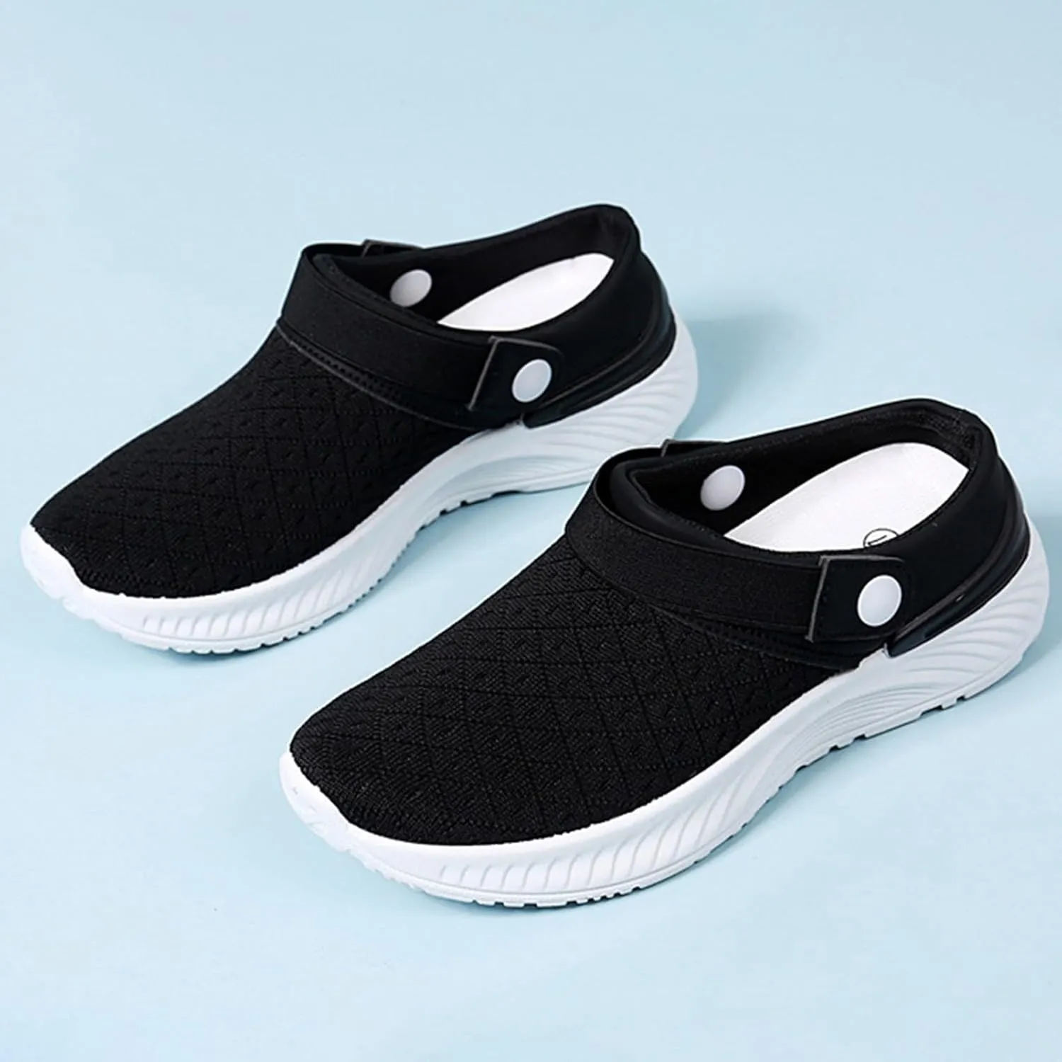 Women's Backless Slip on Mesh Sneakers Shoes Mens Running Shoes Walking Women's Casual Shoes Black Platform Sneaker Tennis Shoe Loafers Casual Slip On