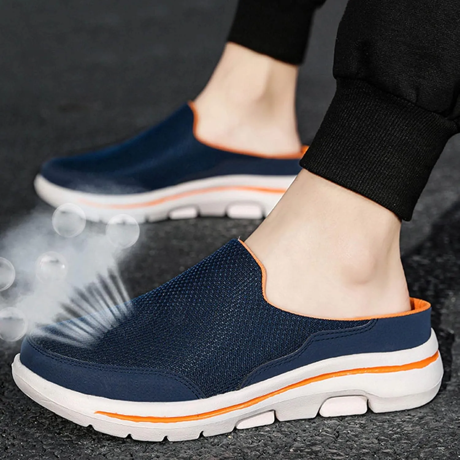 Women's Backless Slip on Mesh Sneakers Shoes Slip On Shoes Women Comfortable Women Casual Shoes Women's Fashion Sneakers Waterproof Tennis Shoe Loafers Dress Shoe