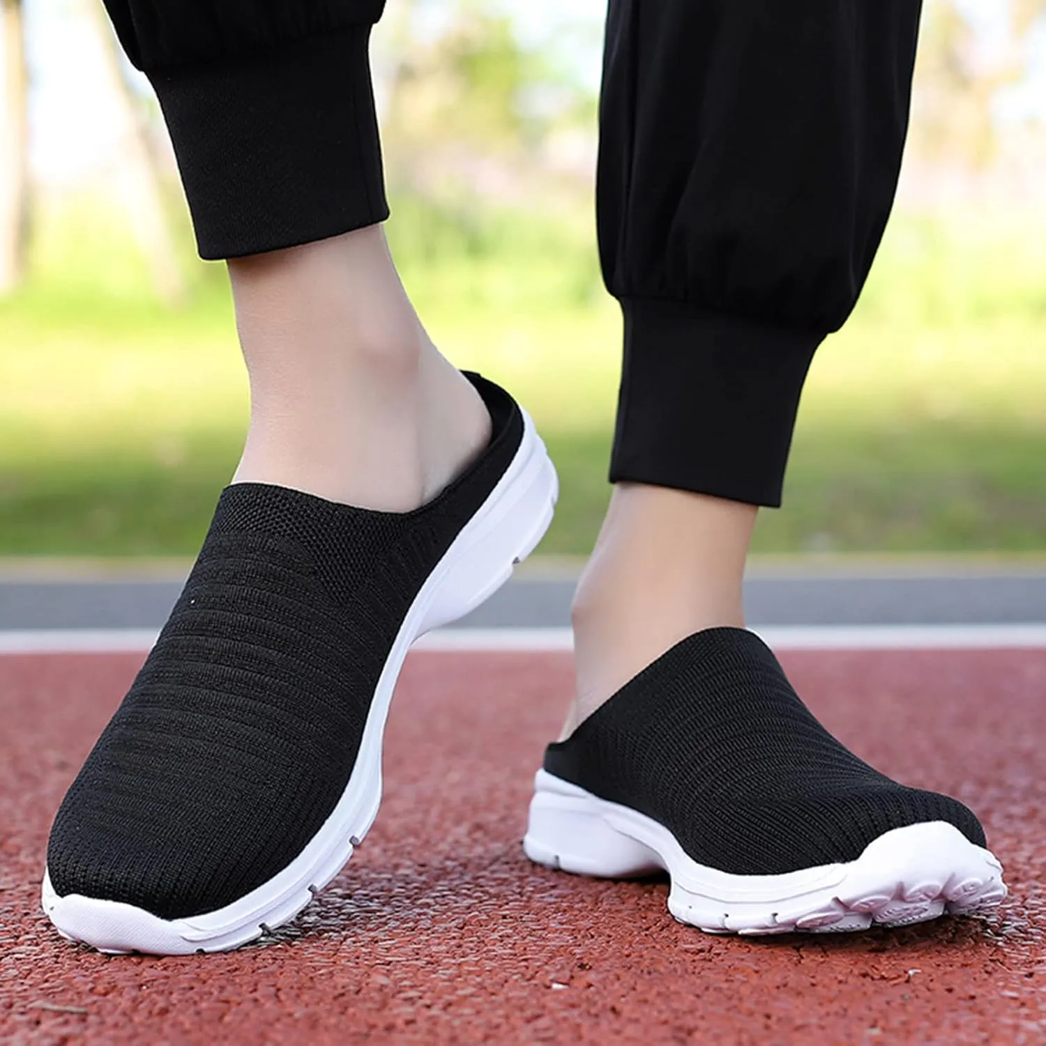 Womens Backless Sneakers Mesh Slip-on Mule Shoes Running Shoes for Women Comfort Brown Casual Shoes Men Shoes Sneakers Steel Toe Tennis Shoe Trainers Shoe