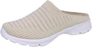 Womens Backless Sneakers Mesh Slip-on Mule Shoes Tennis Shoes Womens High Top Casual Shoes Women Shoes Sneakers Slip On Tennis Shoe Loafers Casual Slip On