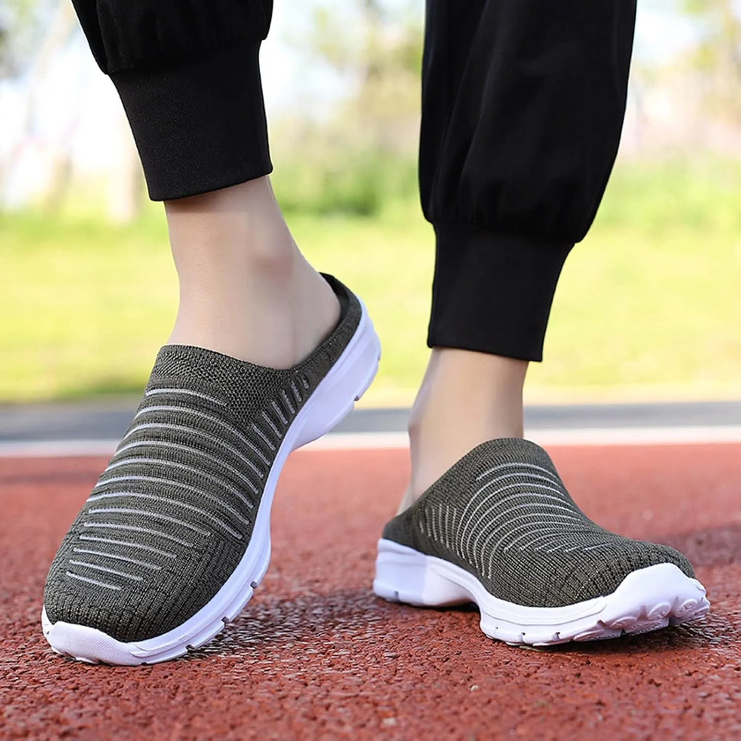 Womens Backless Sneakers Mesh Slip-on Mule Shoes Tennis Shoes Womens High Top Casual Shoes Women Shoes Sneakers Slip On Tennis Shoe Loafers Casual Slip On