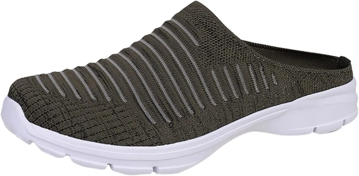 Womens Backless Sneakers Mesh Slip-on Mule Shoes Tennis Shoes Womens High Top Casual Shoes Women Shoes Sneakers Slip On Tennis Shoe Loafers Casual Slip On