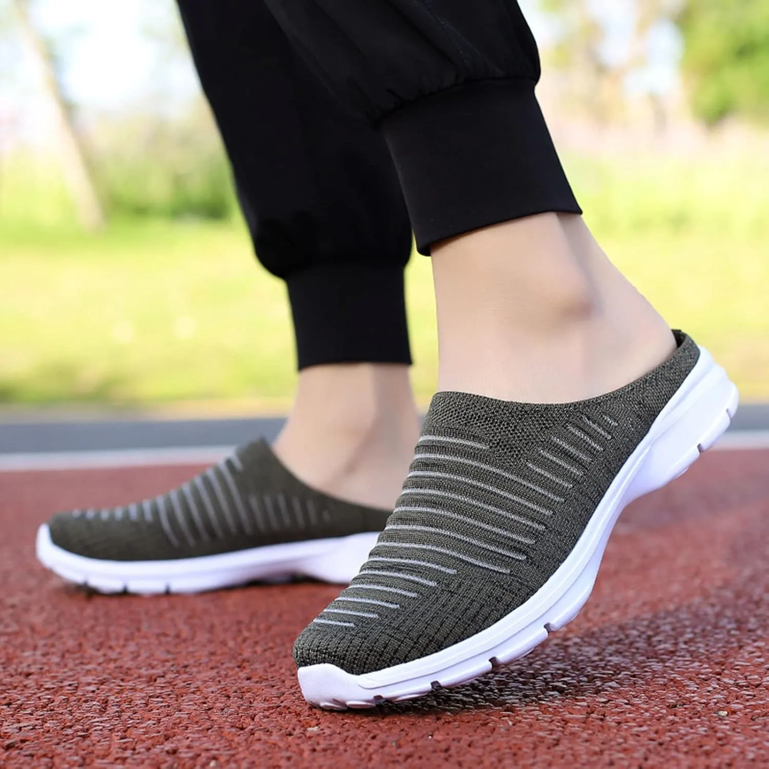 Womens Backless Sneakers Mesh Slip-on Mule Shoes Tennis Shoes Womens High Top Casual Shoes Women Shoes Sneakers Slip On Tennis Shoe Loafers Casual Slip On