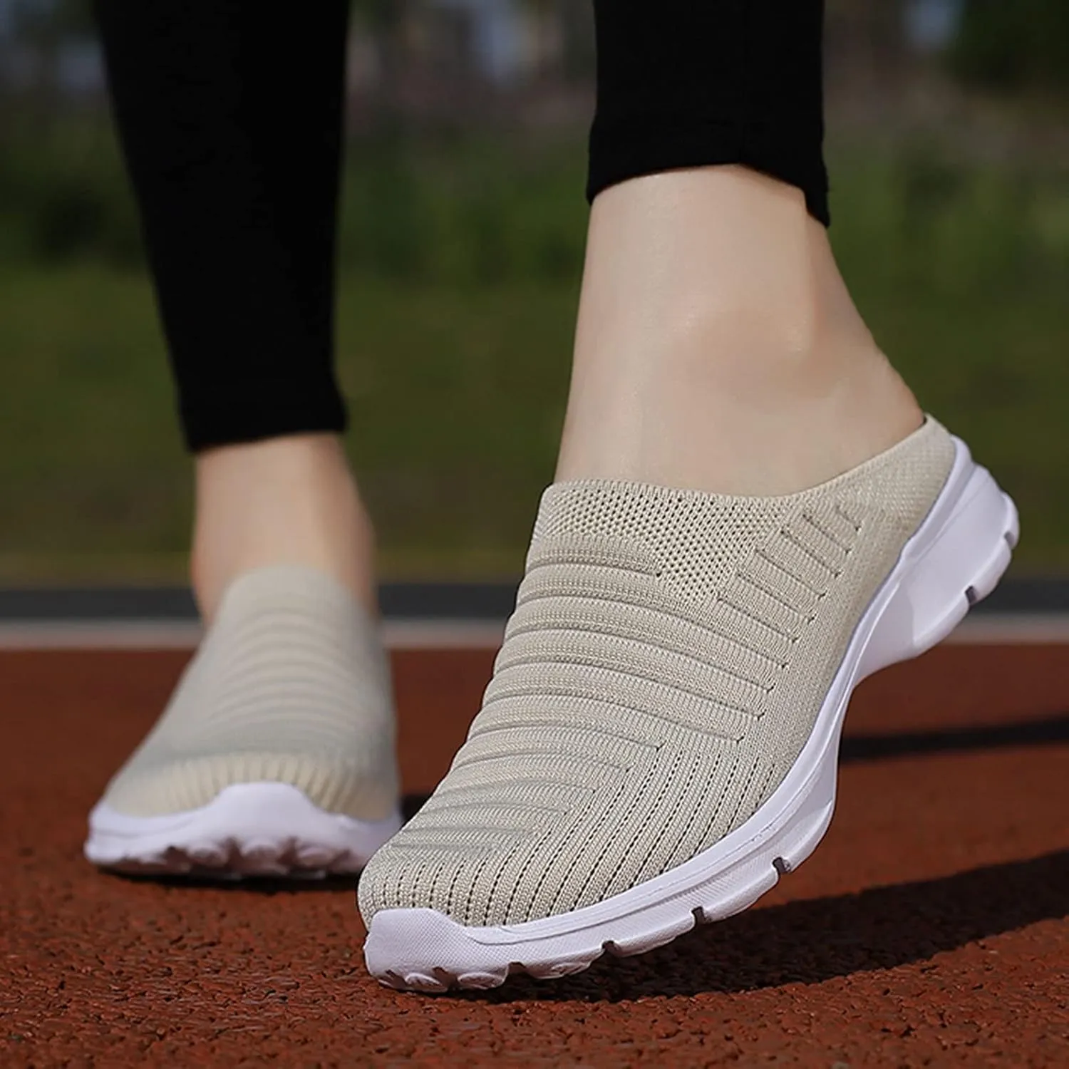 Womens Backless Sneakers Mesh Slip-on Mule Shoes Tennis Shoes Womens High Top Casual Shoes Women Shoes Sneakers Slip On Tennis Shoe Loafers Casual Slip On