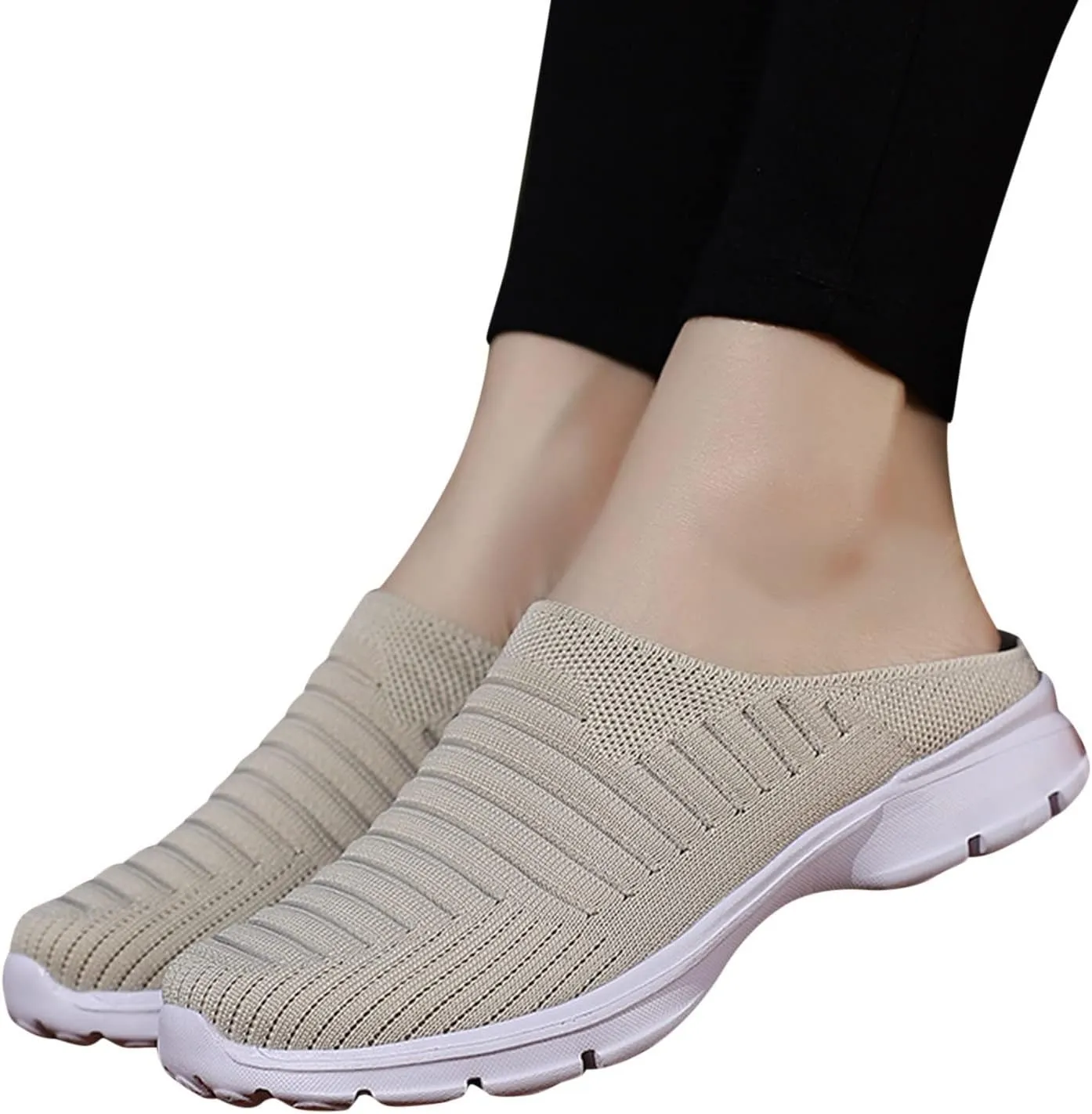 Womens Backless Sneakers Mesh Slip-on Mule Shoes Tennis Shoes Womens High Top Casual Shoes Women Shoes Sneakers Slip On Tennis Shoe Loafers Casual Slip On