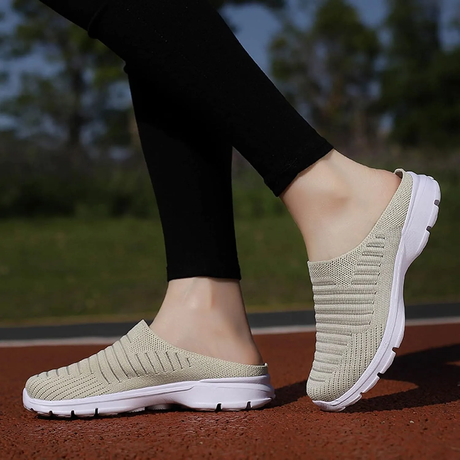 Womens Backless Sneakers Mesh Slip-on Mule Shoes Tennis Shoes Womens High Top Casual Shoes Women Shoes Sneakers Slip On Tennis Shoe Loafers Casual Slip On