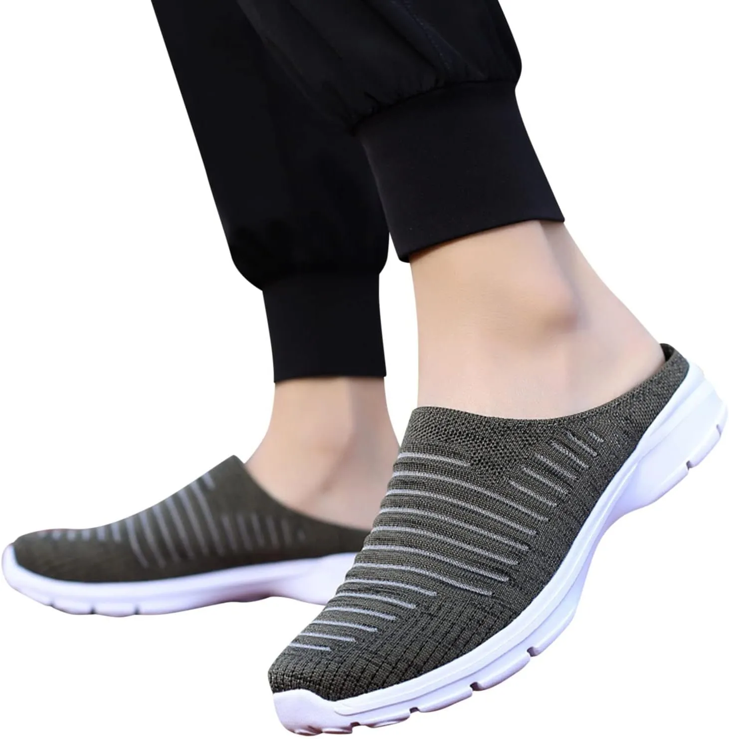 Womens Backless Sneakers Mesh Slip-on Mule Shoes Tennis Shoes Womens High Top Casual Shoes Women Shoes Sneakers Slip On Tennis Shoe Loafers Casual Slip On