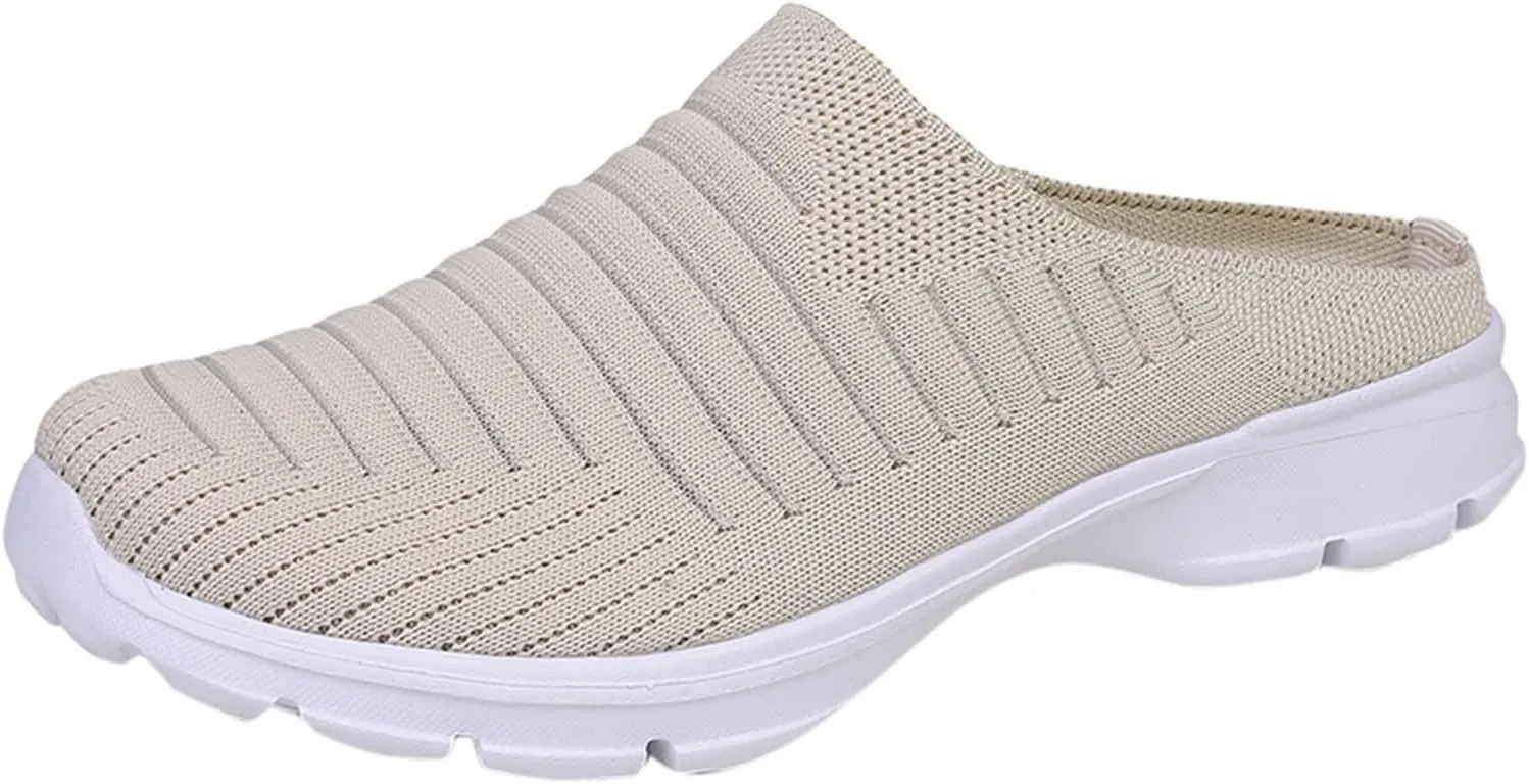 Womens Backless Sneakers Mesh Slip-on Mule Shoes Tennis Shoes Womens High Top Casual Shoes Women Shoes Sneakers Slip On Tennis Shoe Loafers Casual Slip On