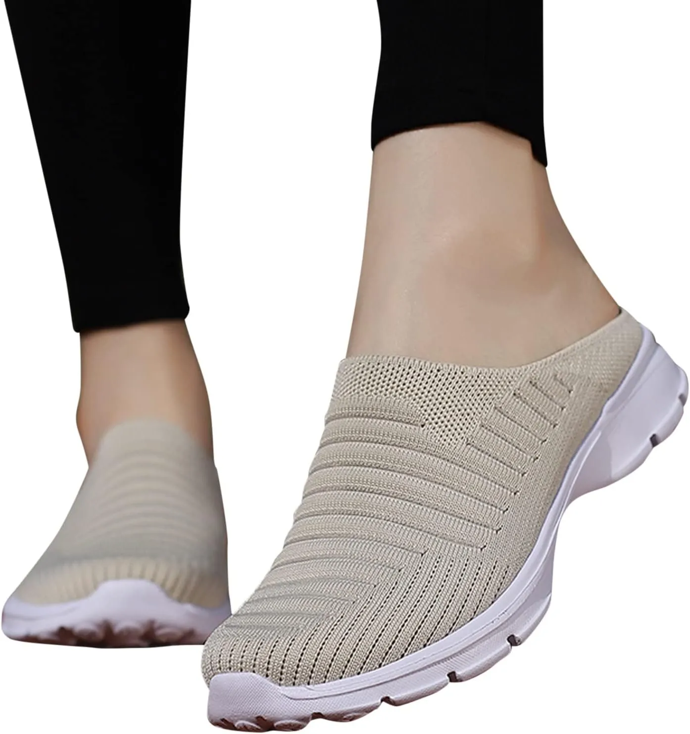 Womens Backless Sneakers Mesh Slip-on Mule Shoes Tennis Shoes Womens High Top Casual Shoes Women Shoes Sneakers Slip On Tennis Shoe Loafers Casual Slip On