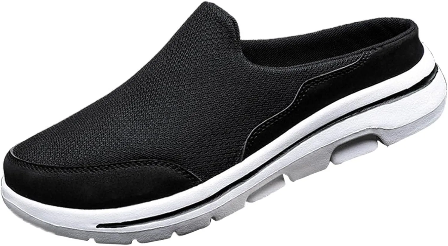 Womens Backless Sneakers Mesh Slip-on Mule Shoes Womens Running Shoes Wide Dress Casual Shoes Fashion Sneakers Waterproof Tennis Shoe Cross Trainer Shoe