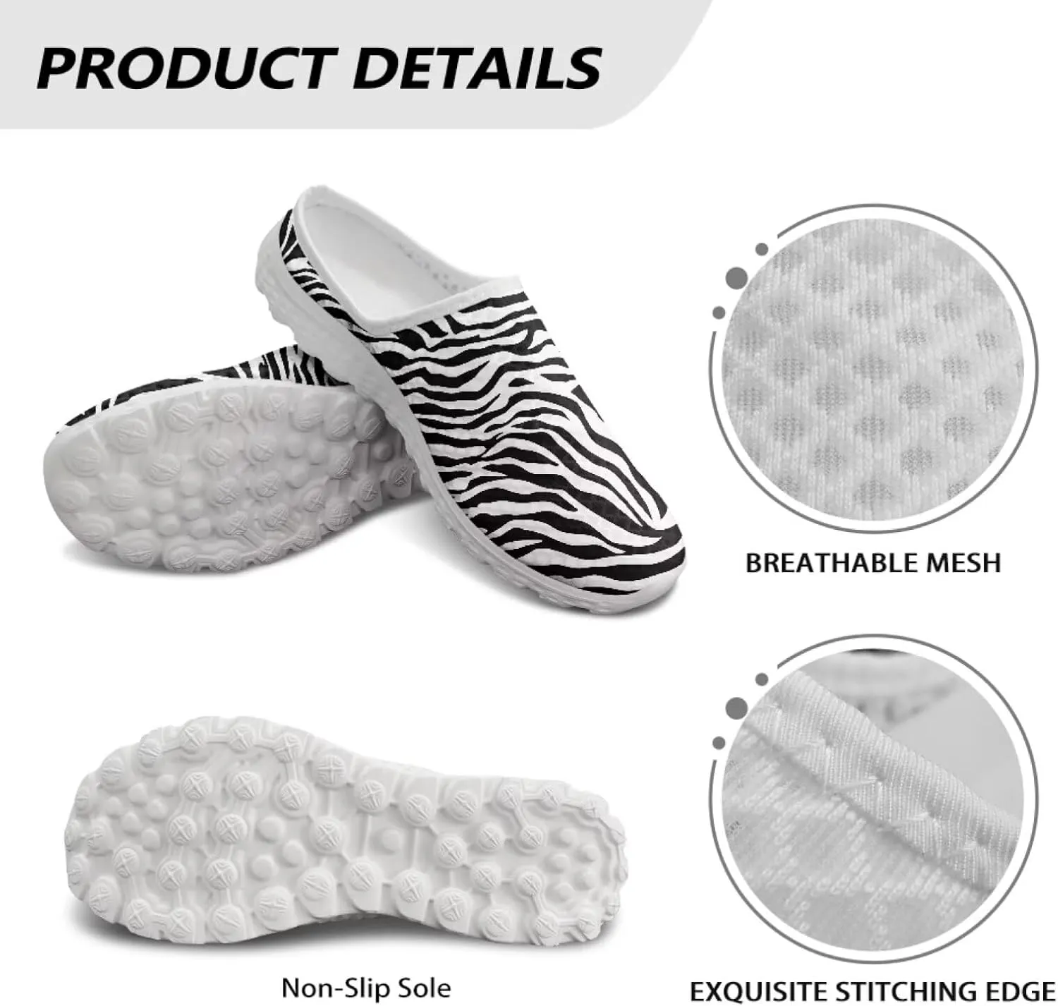 Women's Backless Walking Sneakers Slip-on Mule Shoes Closed Toe Slippers Lightweight Anti Skid Footwear
