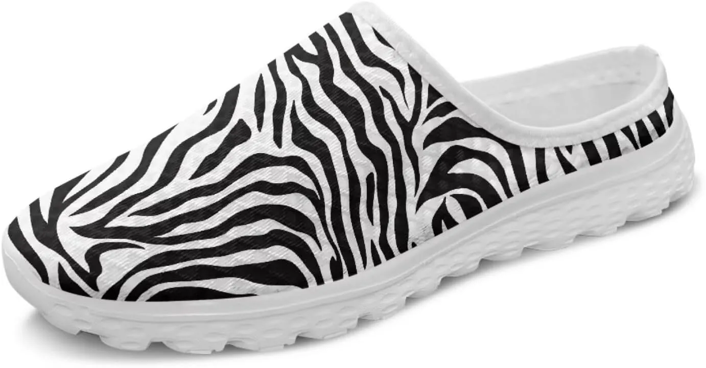 Women's Backless Walking Sneakers Slip-on Mule Shoes Closed Toe Slippers Lightweight Anti Skid Footwear
