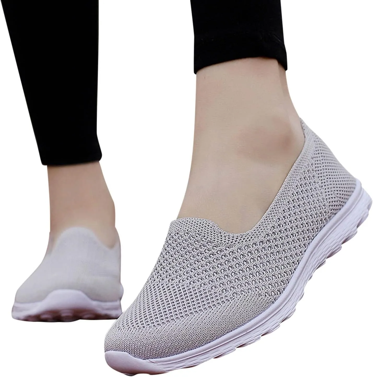 Womens Casual Shoes Lightweight Work Shoes Low Top Flat Soled Walking Shoes Barefoot Minimalist Elderly Shoes