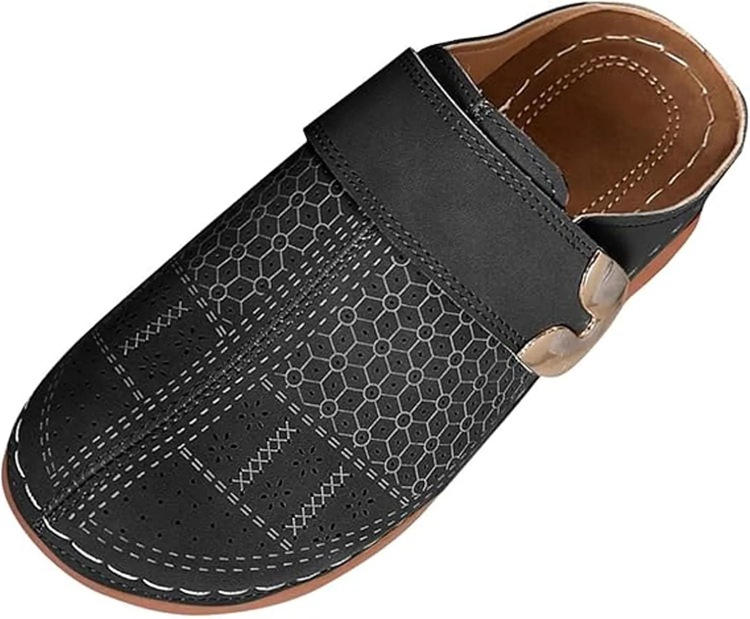 Womens Closed Toe Mules Plus Size Hollow Out Slides Sandals Summer Lightweight Slip on Sandals Casual Fashion Orthopedic Walking Shoes Comfortable Breathable Clogs with Arch Support
