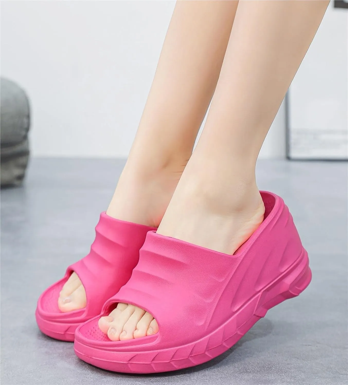 Womens Cloud Soft Slippers 2023 Trendy Unisex Open Toe Slip On Non-Slip Shower Quick-Dry Massage Slide Foam Cushion Massage Outdoor Beach Slides Sandals