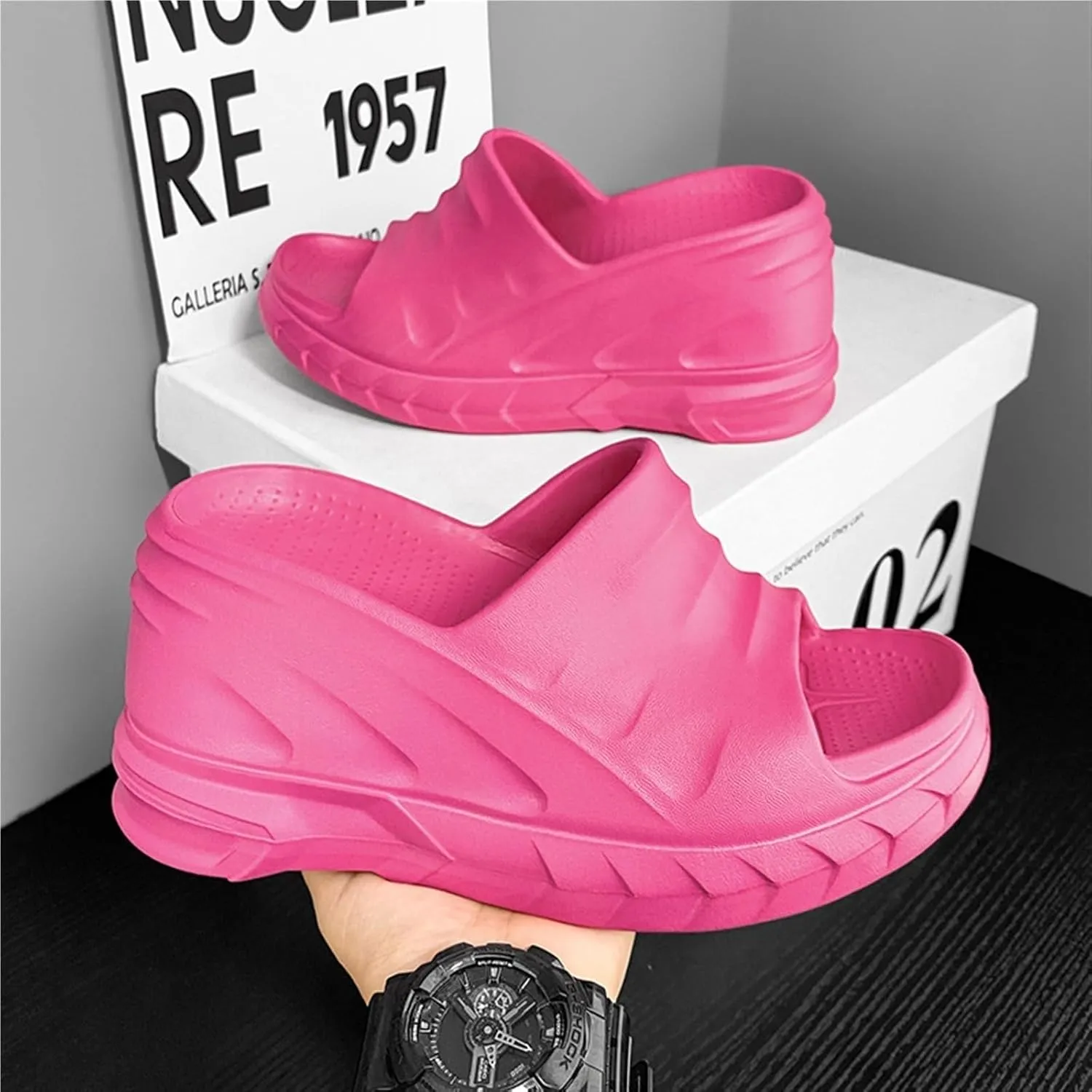 Womens Cloud Soft Slippers 2023 Trendy Unisex Open Toe Slip On Non-Slip Shower Quick-Dry Massage Slide Foam Cushion Massage Outdoor Beach Slides Sandals