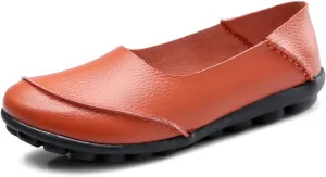 Women's Cowhide Leather Loafers Flats Moccasins Slip-On