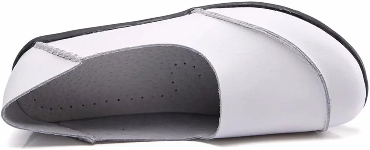 Women's Cowhide Leather Loafers Flats Moccasins Slip-On