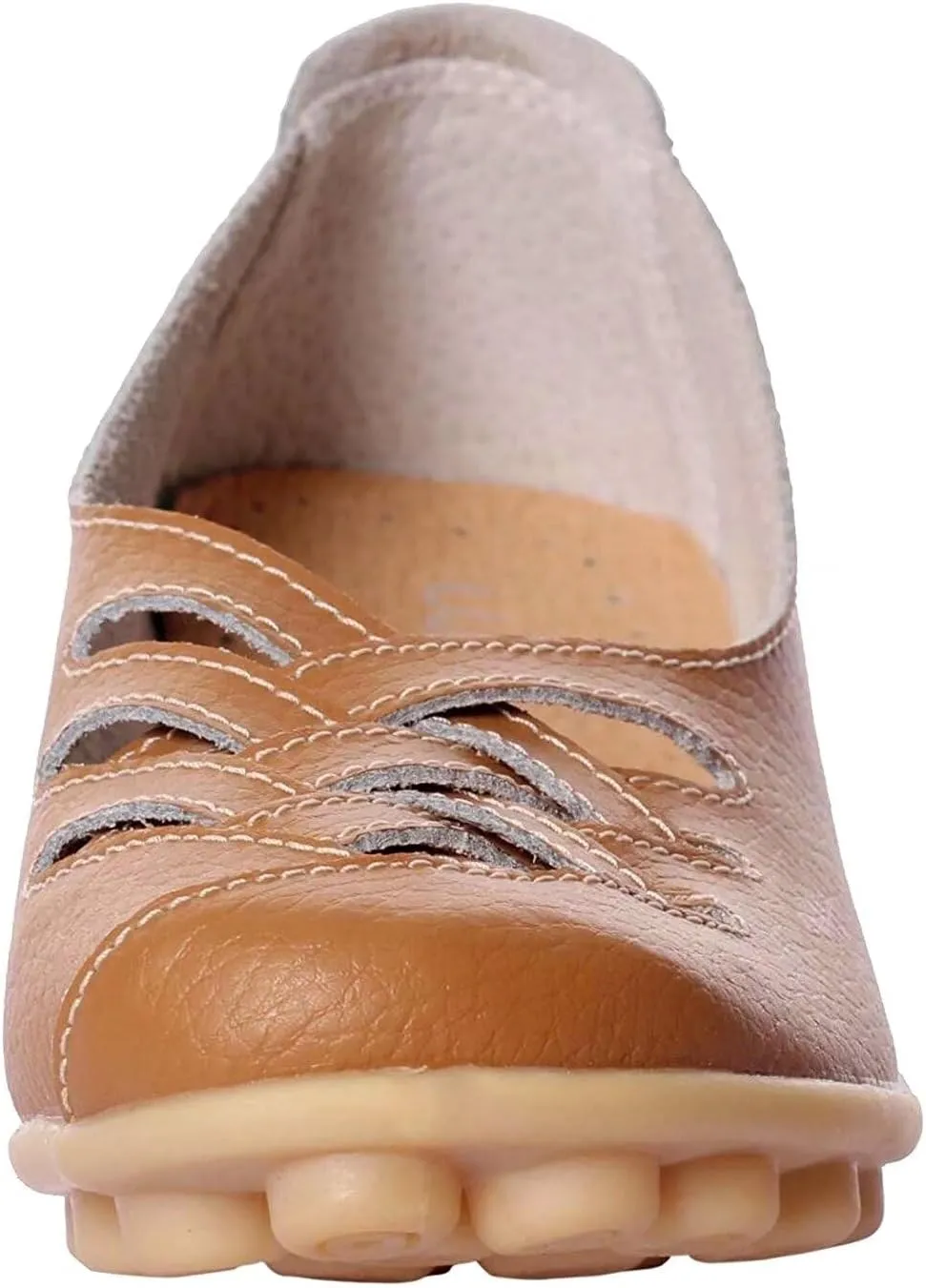 Women's Cowhide Leather Loafers Flats Sandals Slip-On