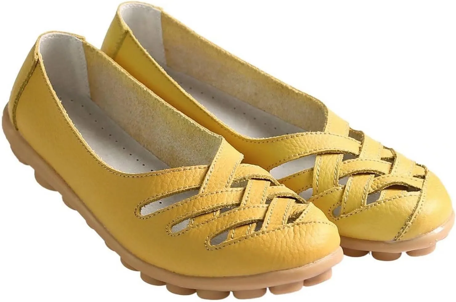 Women's Cowhide Loafers Flats Sandals Slip-On Driving Shoes
