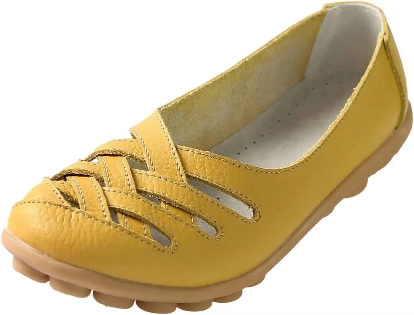 Women's Cowhide Loafers Flats Sandals Slip-On Driving Shoes