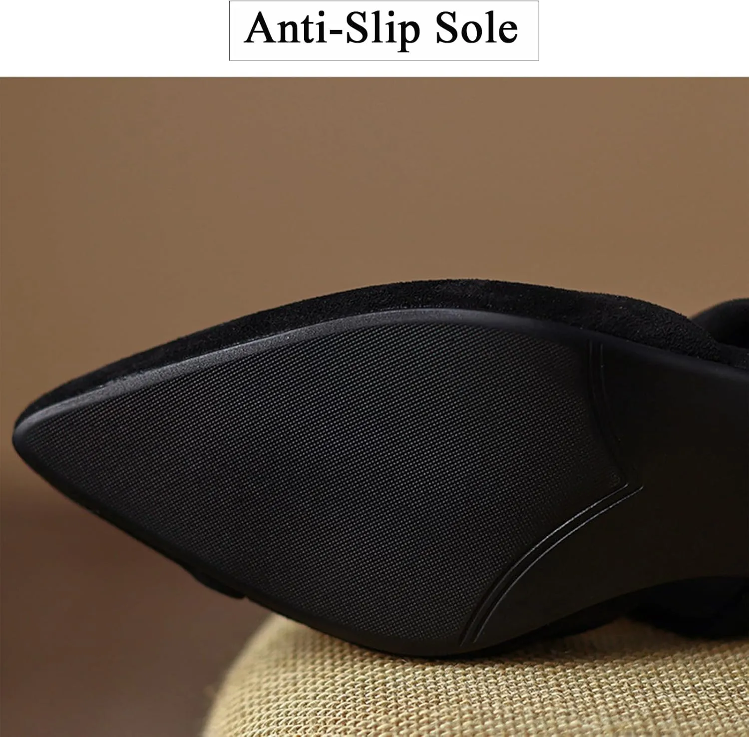 Women'S Elegant Suede Chunky Block Heel Mule Sandals closed Pointed Toe Slip On Comfy Soft backless Pumps Shoes For Sexy Cute Party Wedding Shoes