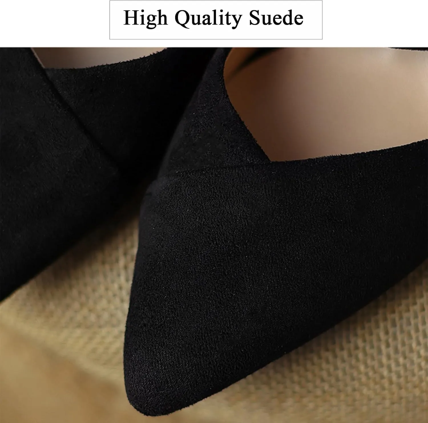 Women'S Elegant Suede Chunky Block Heel Mule Sandals closed Pointed Toe Slip On Comfy Soft backless Pumps Shoes For Sexy Cute Party Wedding Shoes