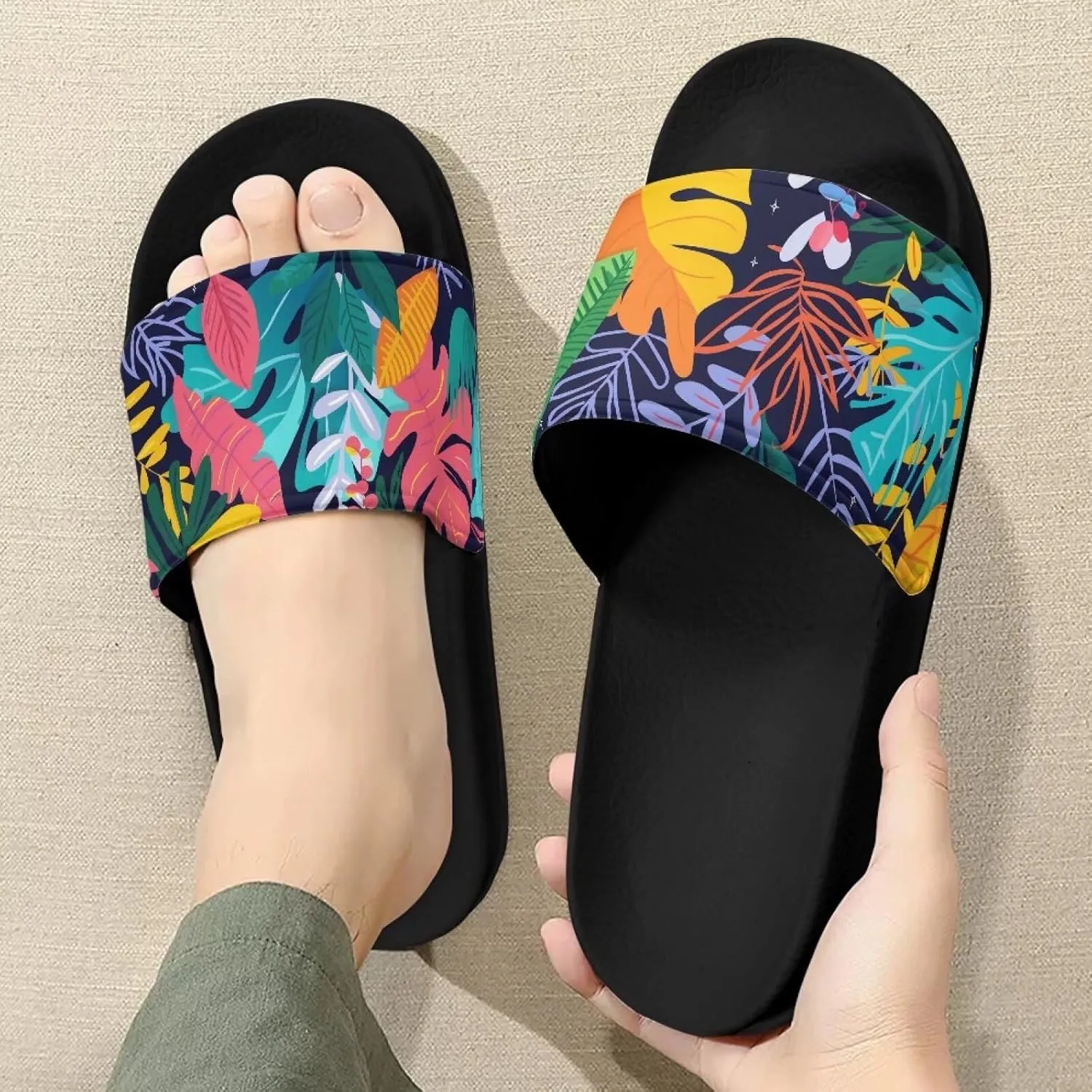 Womens House Slippers Comfy Slide Sandals for Women Open Toe Slippers