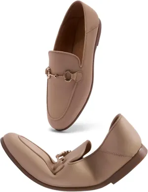 Women's Leather Loafer,Casual Ballet Loafers Shoes,Sleek Loafers Slip on Shoes for Women,Soft Comfort Ballerina Flat Shoes for Ladies