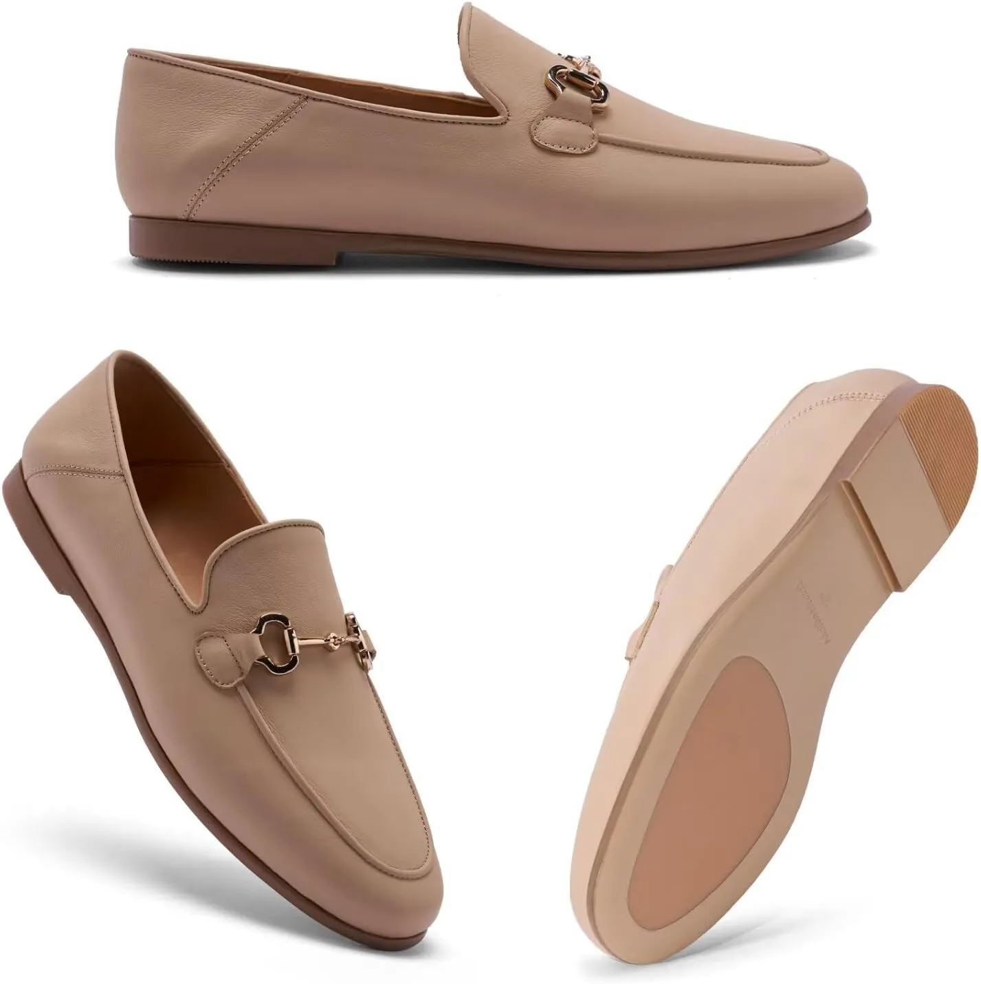 Women's Leather Loafer,Casual Ballet Loafers Shoes,Sleek Loafers Slip on Shoes for Women,Soft Comfort Ballerina Flat Shoes for Ladies