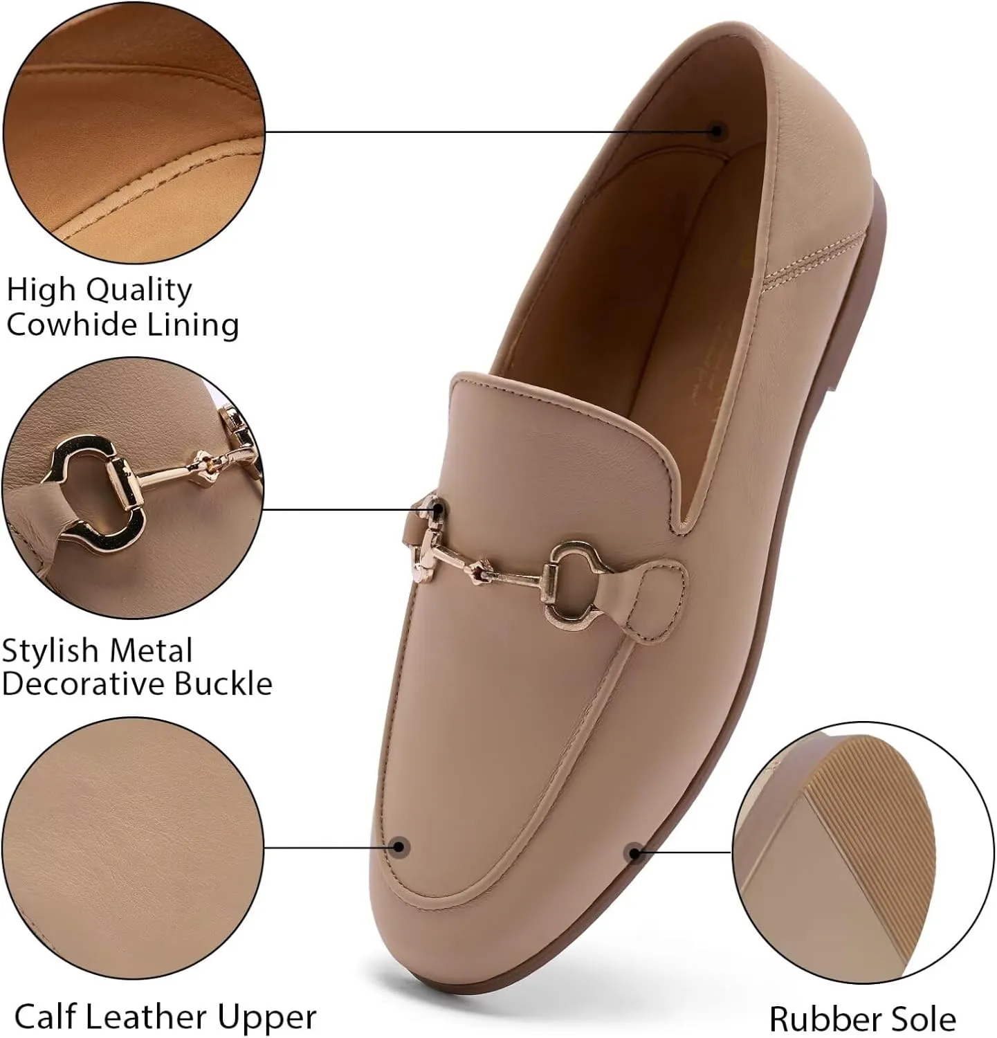 Women's Leather Loafer,Casual Ballet Loafers Shoes,Sleek Loafers Slip on Shoes for Women,Soft Comfort Ballerina Flat Shoes for Ladies
