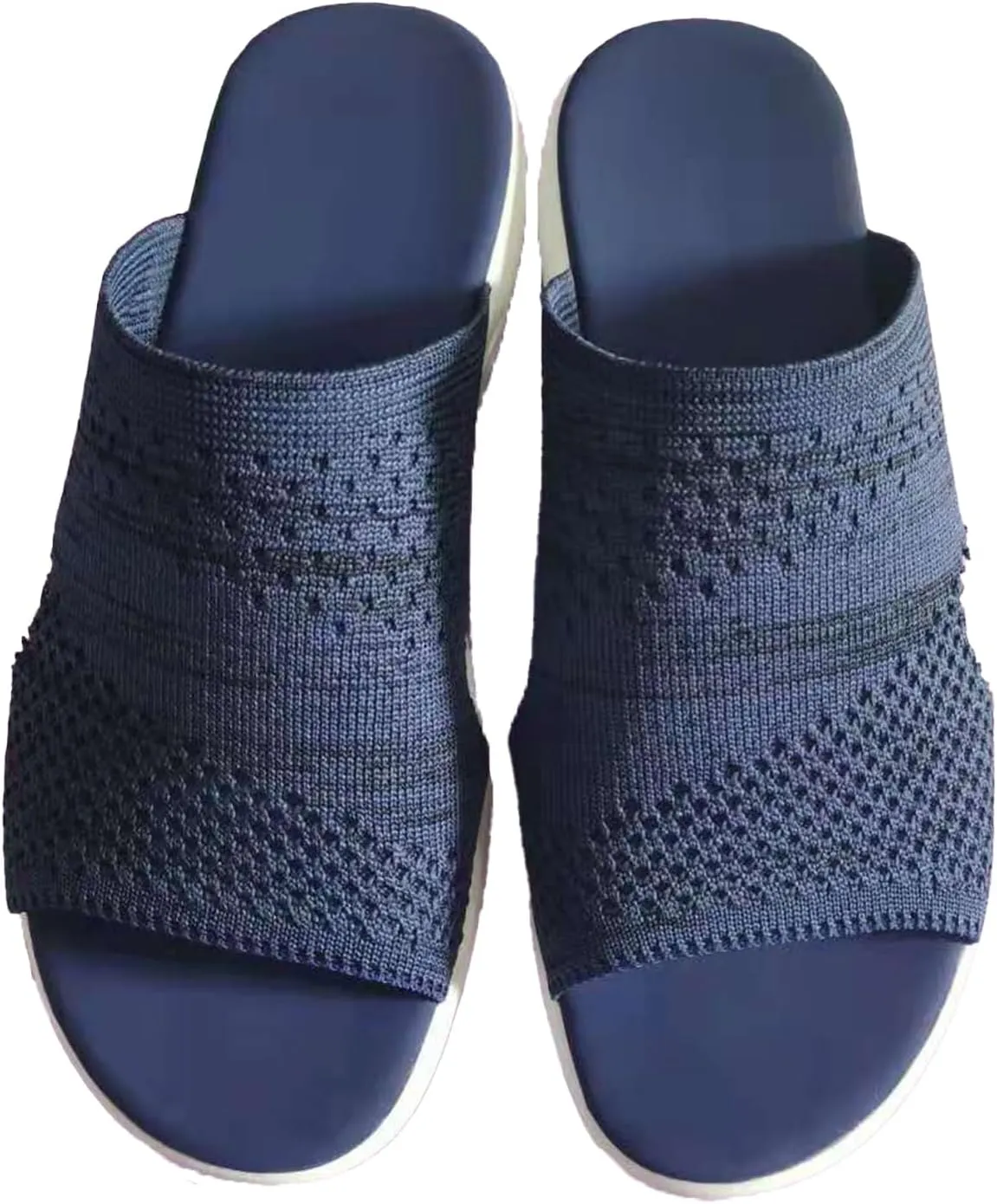 Women's Mesh Open Toe Hollow Platform Wedge Sandals Slip-On Summer Comfort Non-Slip Breathable Beach Fish Mouth Sandals