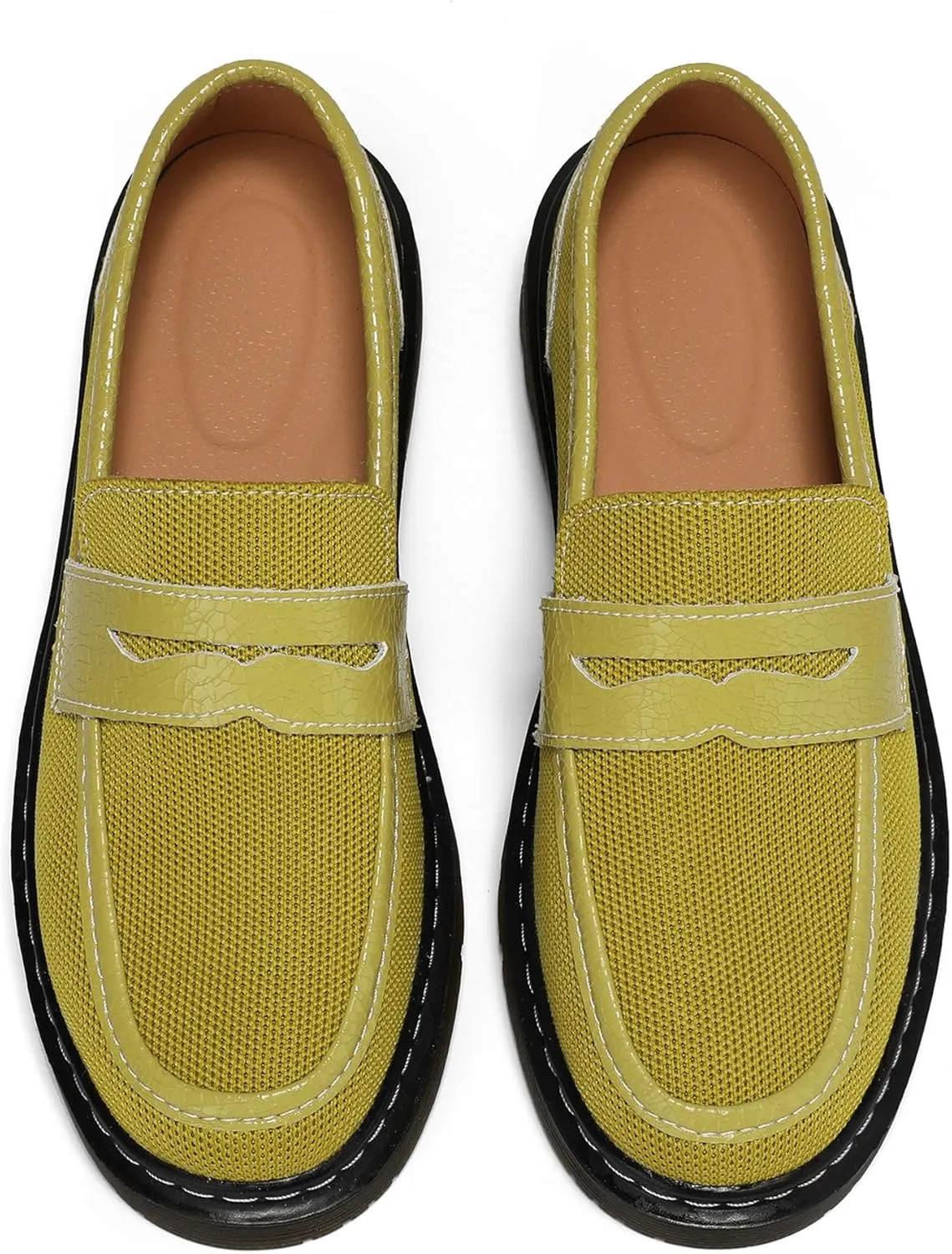Women's Mesh Penny Loafers Breathable Knitted Flat Shoes Comfortable & Lightweight Slip-Ons