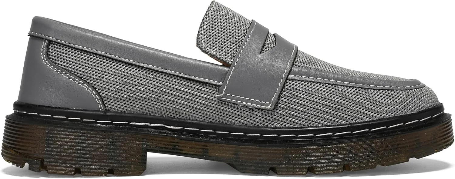 Women's Mesh Penny Loafers Breathable Knitted Flat Shoes Comfortable & Lightweight Slip-Ons